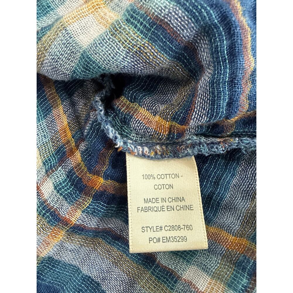 Cloth & Stone Blue Tie Dye Button Front Blouse M Lightweight Boho Top - Picture 7 of 7
